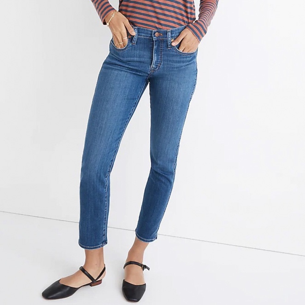 Madewell Mid-Rise Stovepipe Jeans in Leman Wash | Size 25 Petite